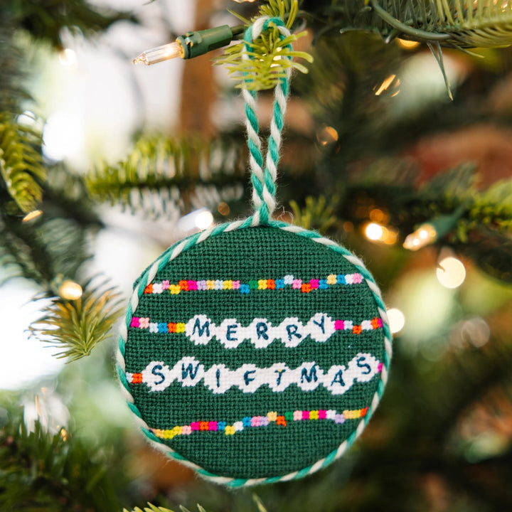 Furbish Studio Merry Swiftmas Needlepoint Ornament