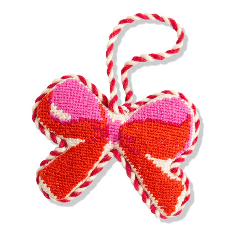 Furbish Needlepoint Icon Bow Ornament