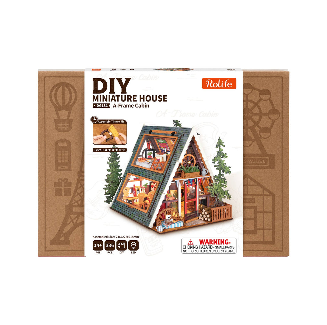 Robotime A-Frame Cabin DIY Miniature House