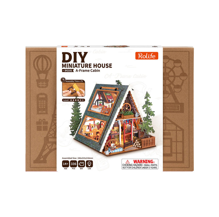 Robotime A-Frame Cabin DIY Miniature House
