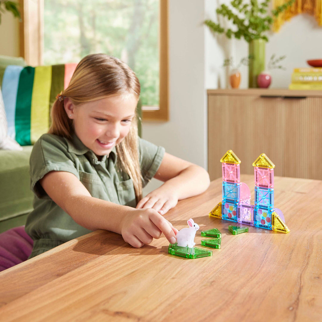 Magna-Tiles MicroMAGS Spring Garden 24 Piece Travel Set