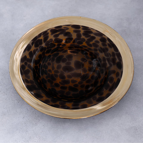 Beatriz Ball - Glass Tortoise and Gold Round Platter