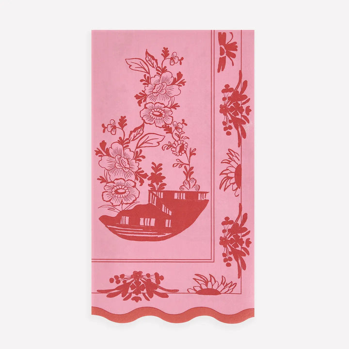 Meri Meri Pink Vintage Botanical Paper Guest Towels