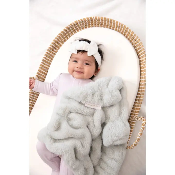 Bei Bei Faux Fur Lovey "Love You To the Moon" Toile Moonlight