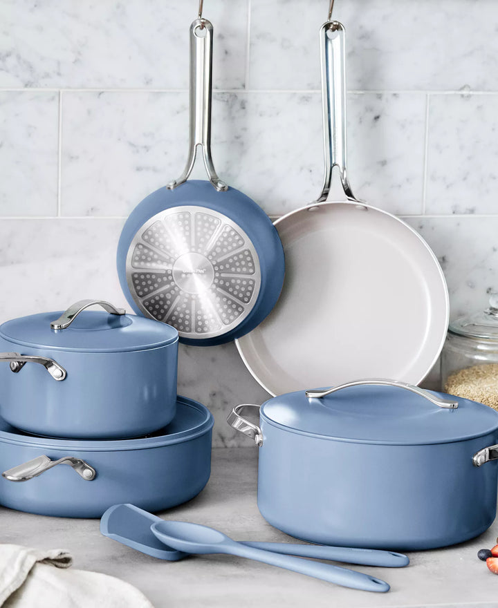 Greenpan Nova 10-Piece Ceramic Nonstick Cookware Set in Ocean