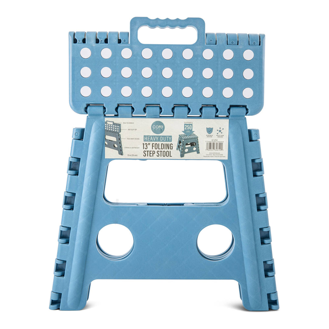 Core Home Faded Denim Foldable Step Stool