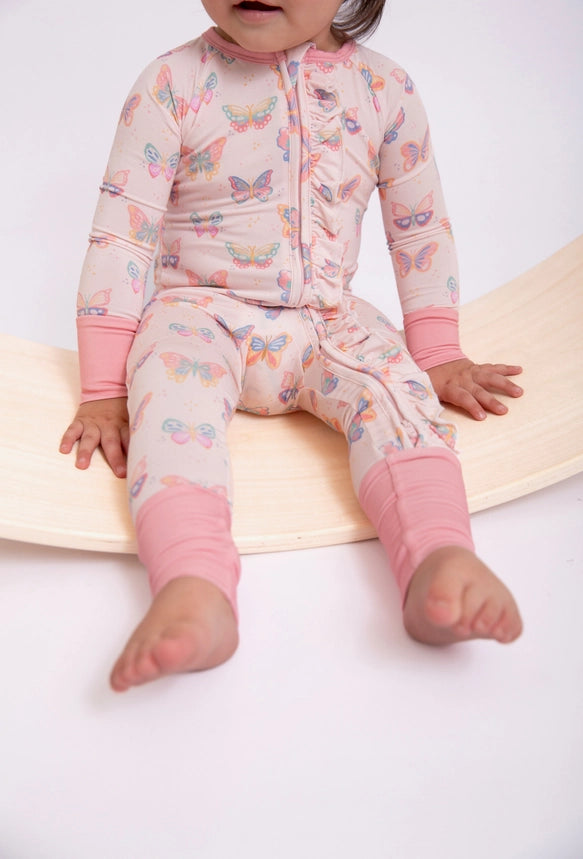 Goosies Baby Butterfly Bliss Long Sleeve Zip Pajamas