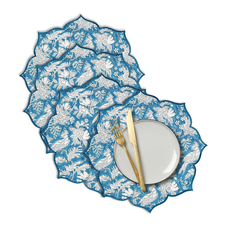 Cotton Print Club Embroidered Scalloped Placemat