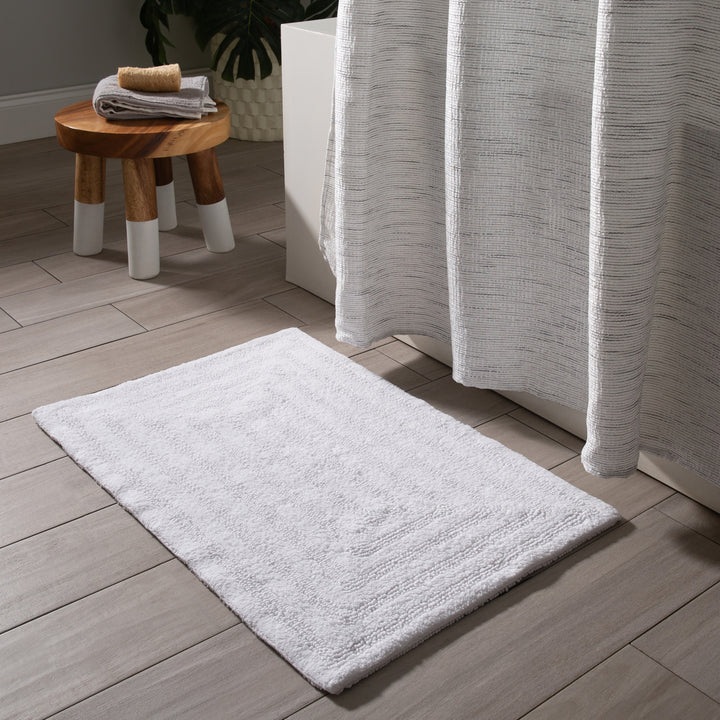 Amera White Cotton Bath Mat