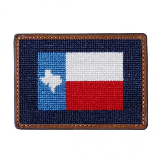 Smathers and Branson Needlepoint Card Wallet Texas Flag