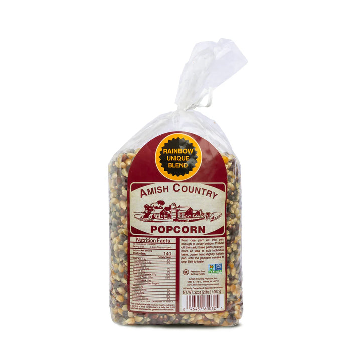 Amish Country Popcorn 2lb Bag of Rainbow Popcorn
