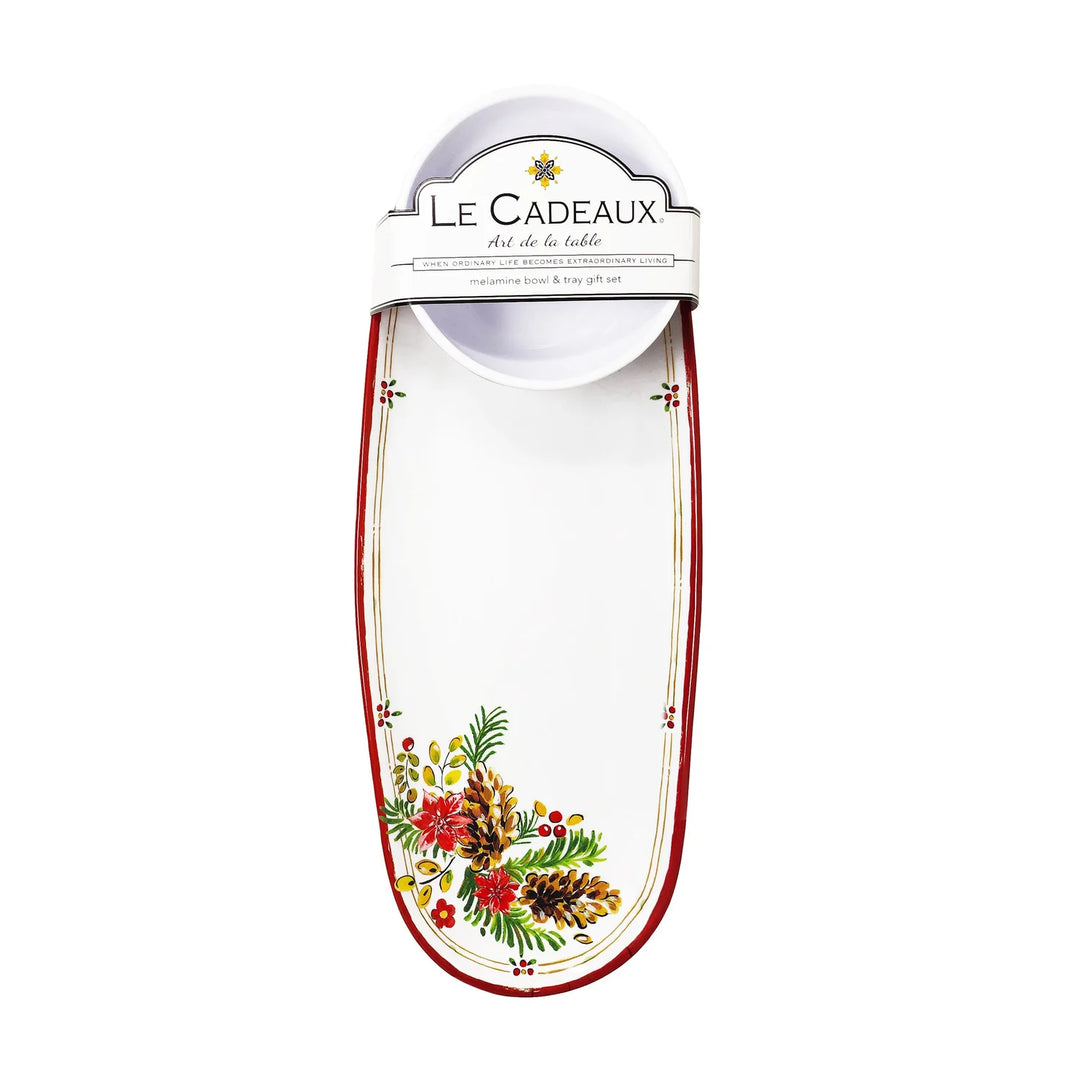 Le Cadeaux Noelle Bowl & Tray Gift Set