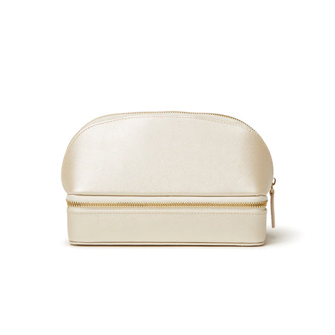 Abby Travel Cosmetic Case - Pearl White