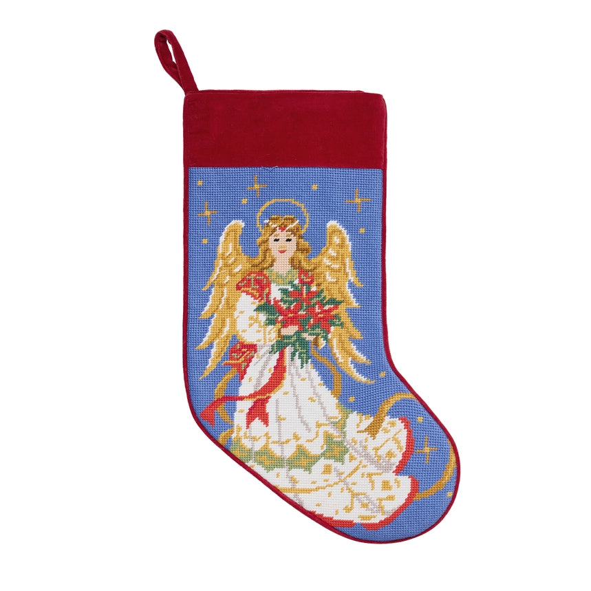 Peking Handicrafts Angel Embroidered Stocking