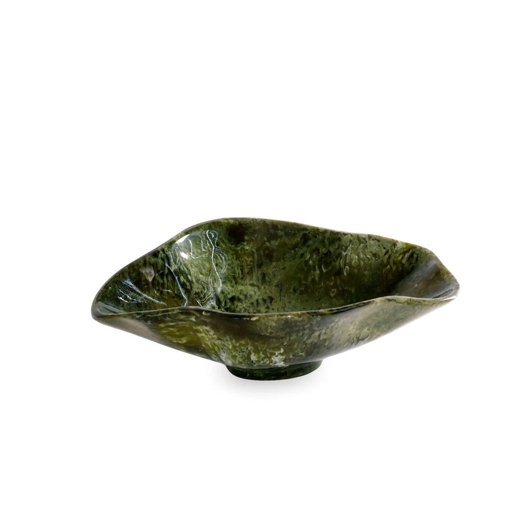 Beatriz Ball Green Resin Malachite Small Oval Bowl