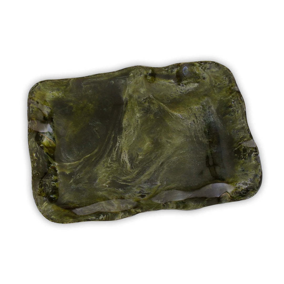 Beatriz Ball Green Resin Malachite Extra Large Rectangular Tray