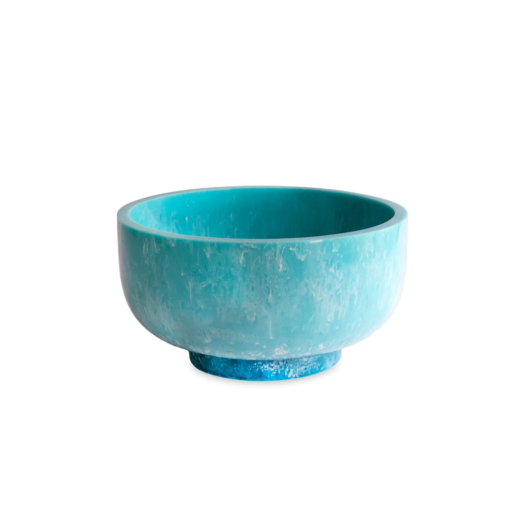 Beatriz Ball Turquoise and Blue Resin Rio Bowl with Base
