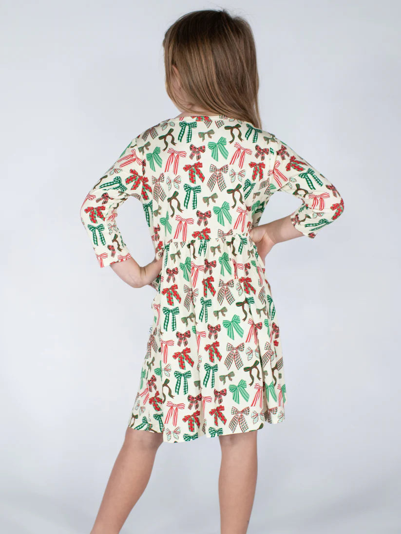 Goosie Kid's Dress Holiday Bows