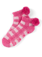 Plaid Home Socks - Fuchsia