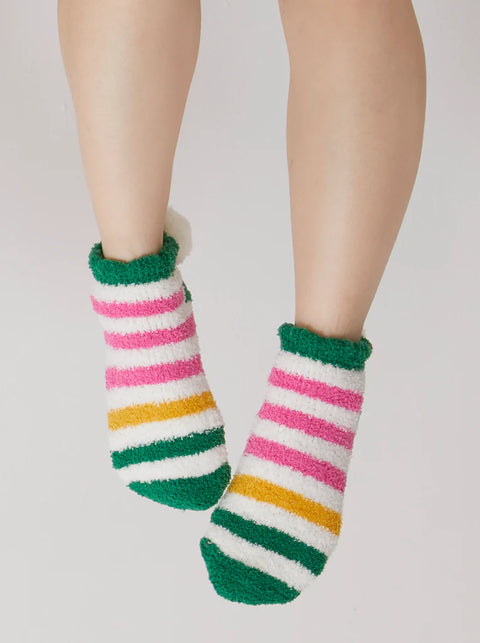 Striped Home Socks - Green