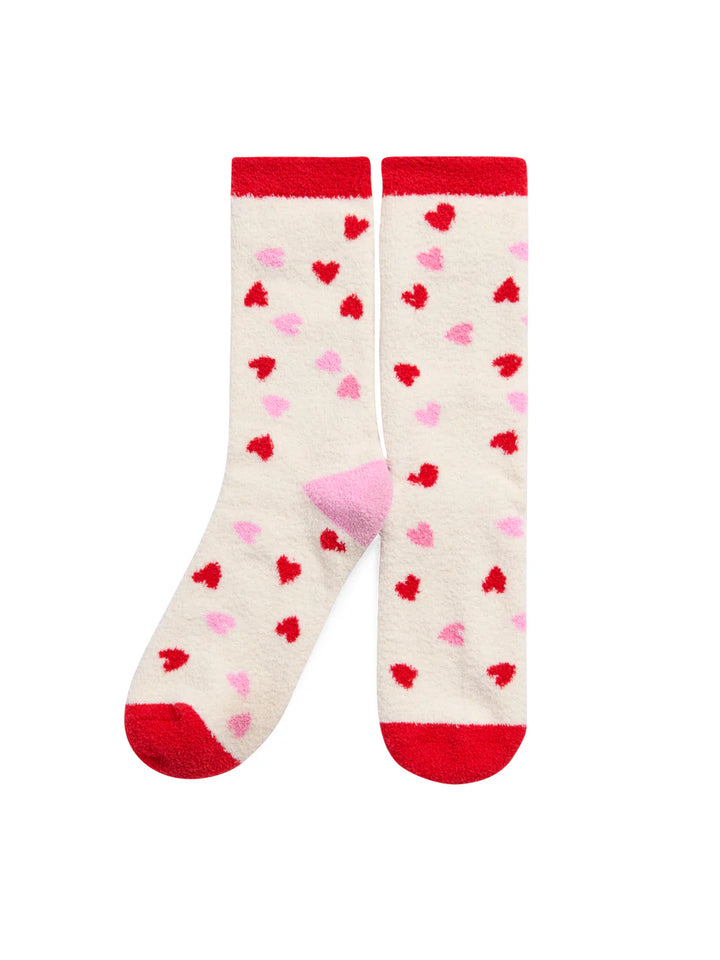 Shiraleah Ivory Candy Heart Socks