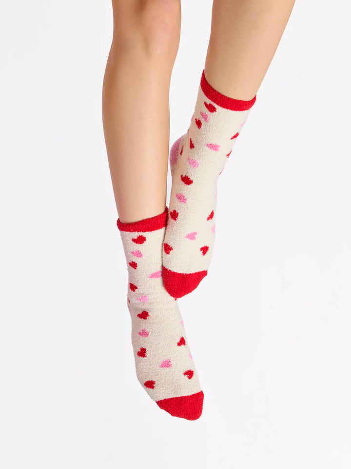 Shiraleah Ivory Candy Heart Socks