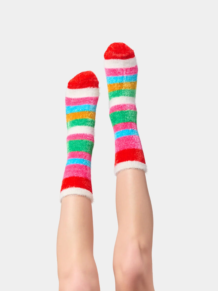 Shiraleah Fuzzy Stripe Socks