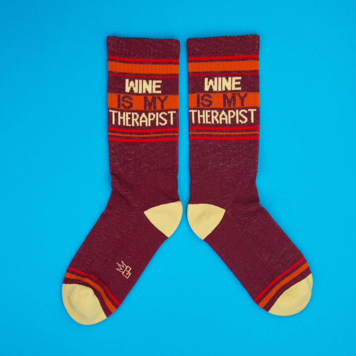 Gumball Poodle Wine is My Therapist Crew Socks