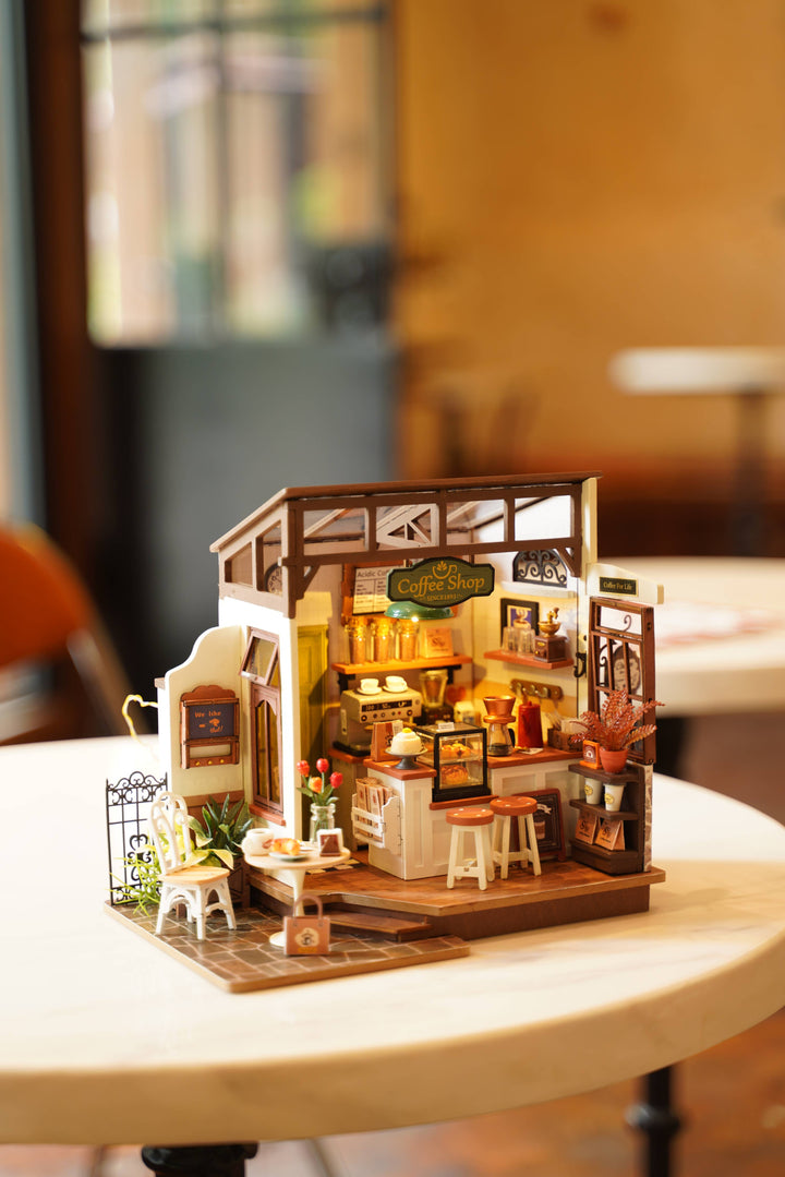 Robotime DIY Miniature House Craft Dollhouse Cafe