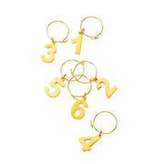 Gold Numbers Wine Charm Set
