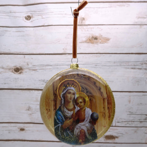 Madonna & Child Disc Ornament
