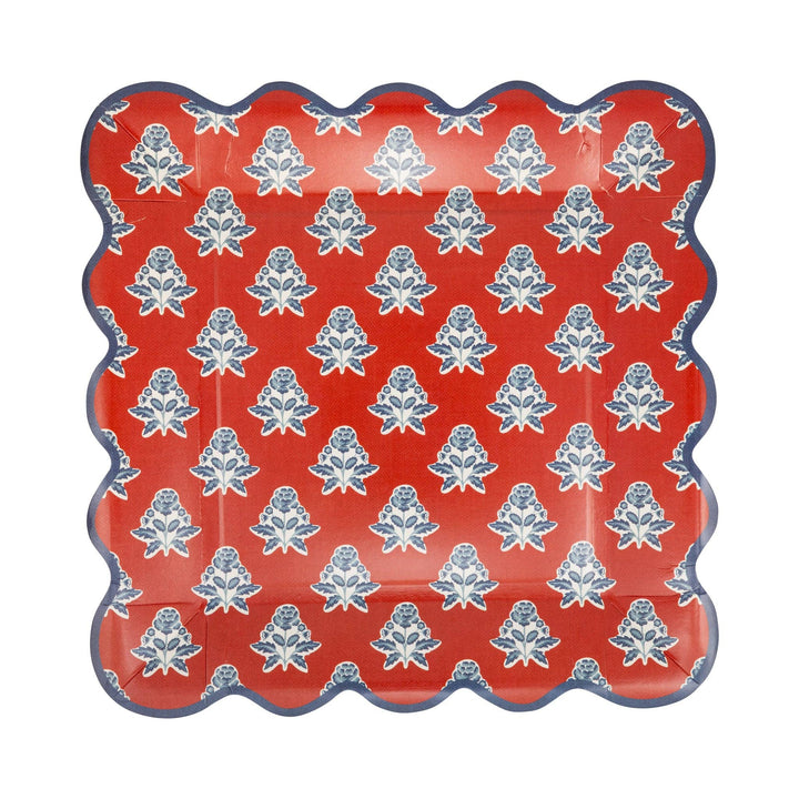 My Mind’s Eye Red Block Floral Paper Plate