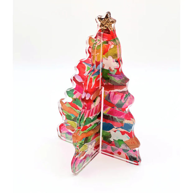 Lauren Dunn - Acrylic 3D Adorned Christmas Tree - Red