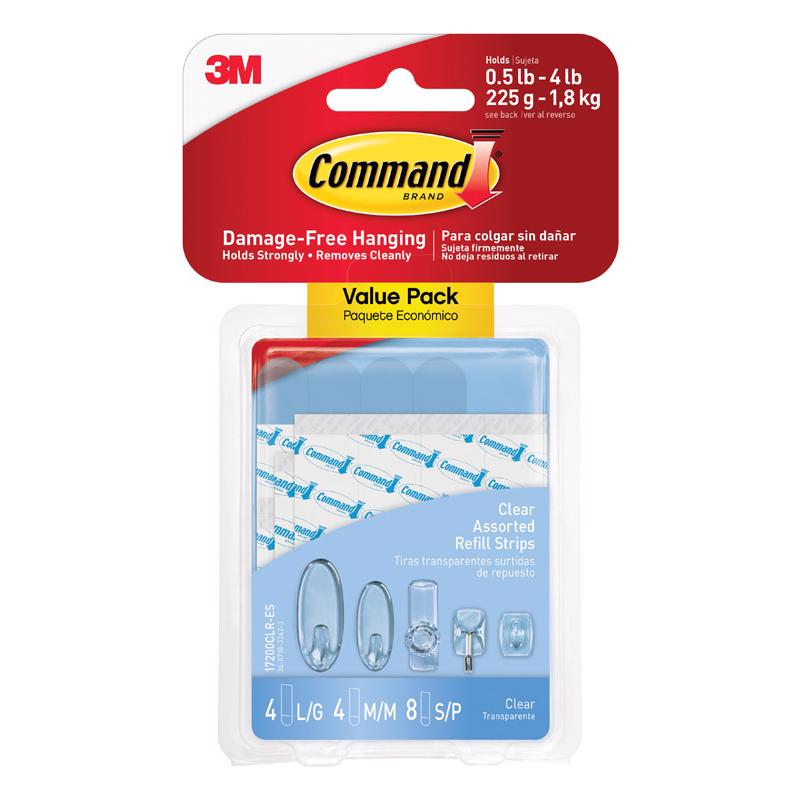 3M Command Assorted Plastic Refill Strips - 16 pk