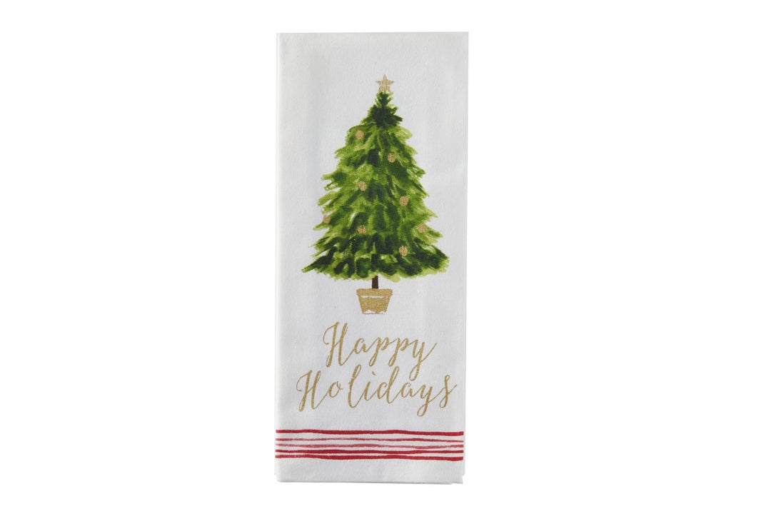 Holiday Tree "Happy Holidays" Dishtowel