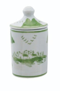 Hazel Mazel Green Hand-Stamped Stoneware Spice Jar