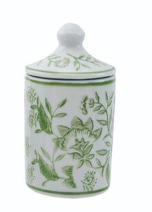 Hazel Mazel Green Hand-Stamped Stoneware Spice Jar