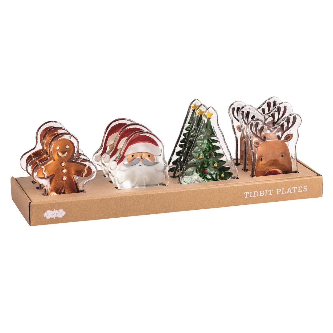 Mud Pie Christmas Glass Tidbit Plate