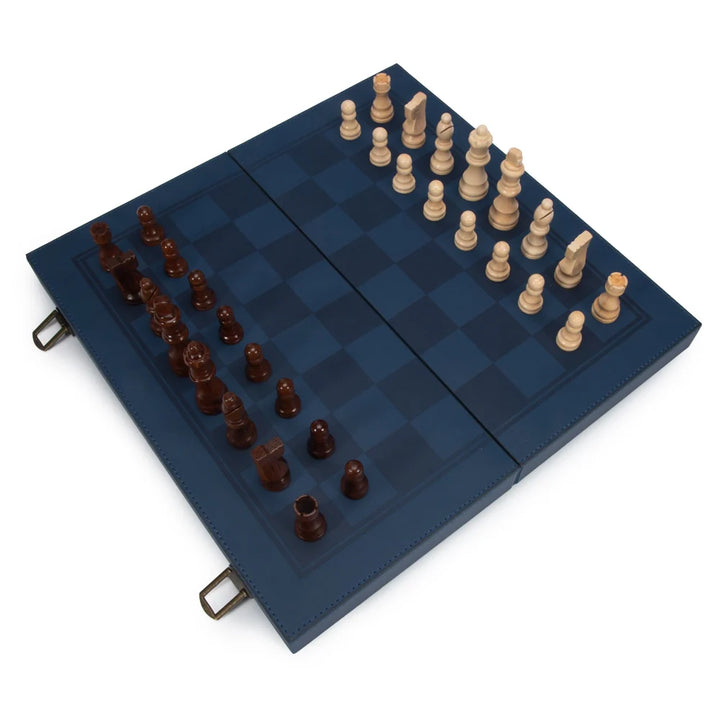 Navy Camden Travel Chess Set