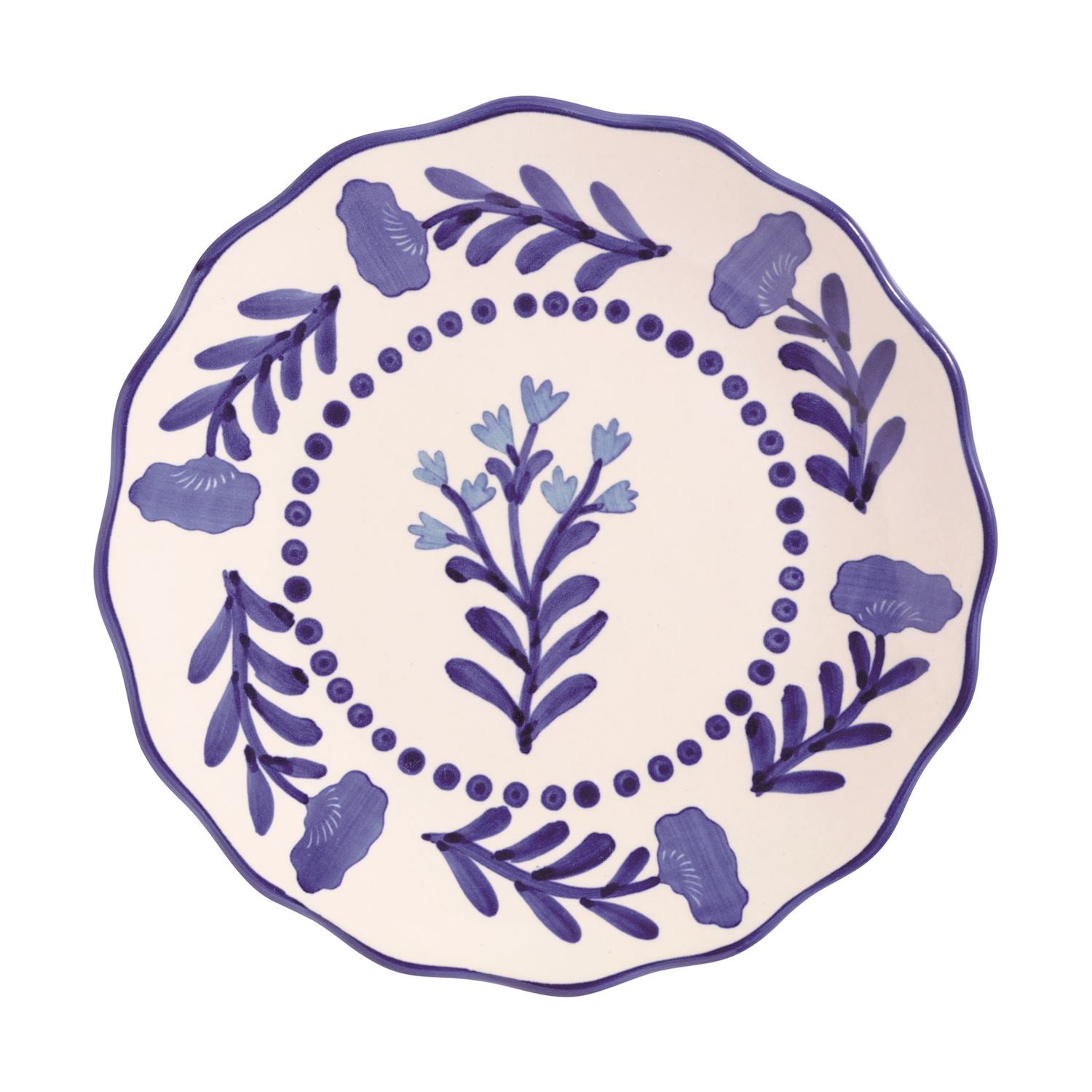 Round Flower Blue Plate – Sunset & Co.