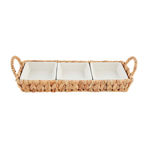 Hyacinth Grass Tri-Section Serving Tray