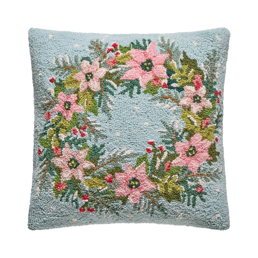 Peking Handicrafts Holiday Wreath Hook Pillow