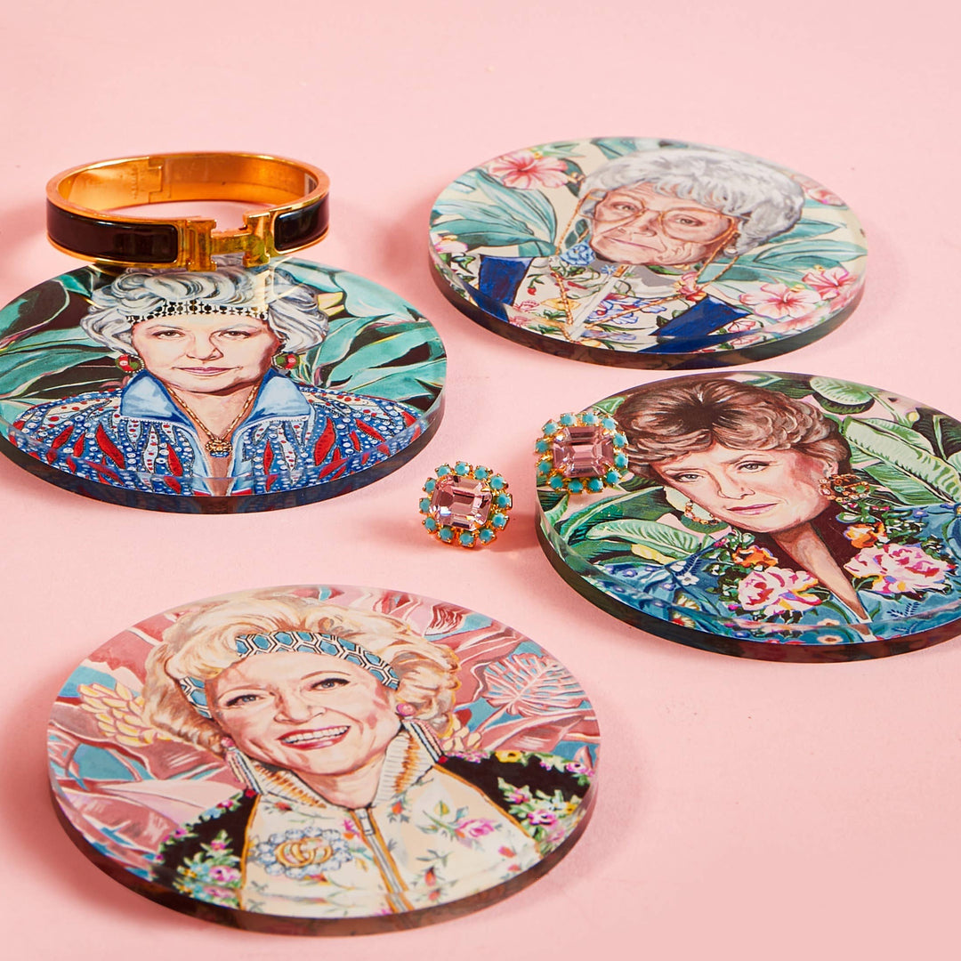 Golden Gals Coaster Set