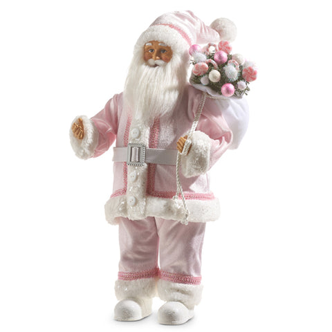 Pink Suit Santa with Bag of Toys