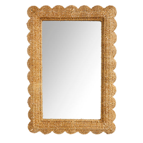 Scalloped Woven Frame Mirror
