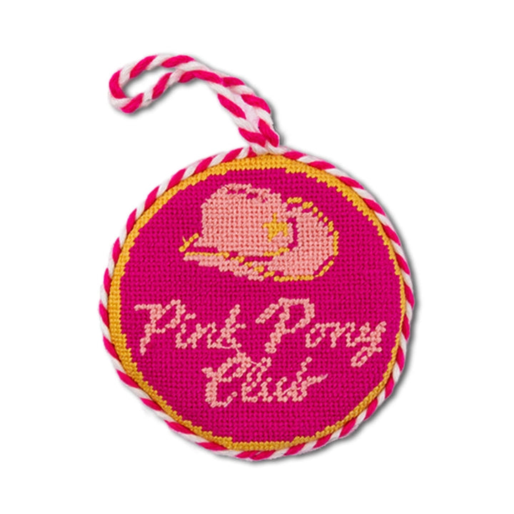 Furbish Studio Pink Pony Club Needlepoint Ornament