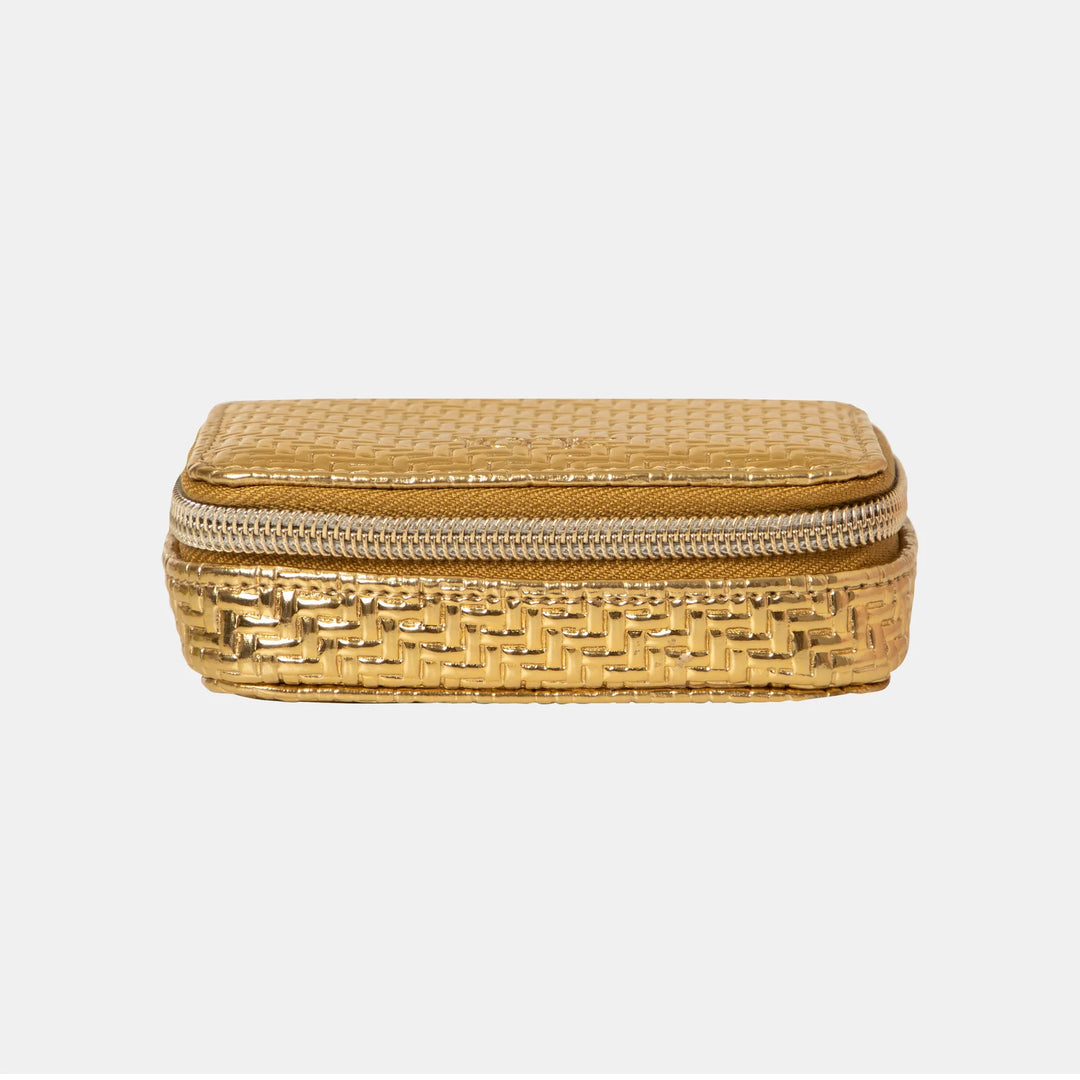 Herringbone Gold Pill Box