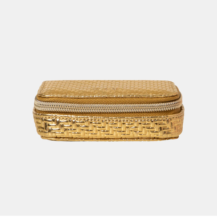 Herringbone Gold Pill Box