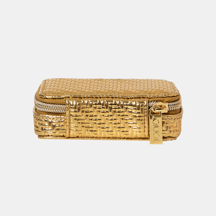 Herringbone Gold Pill Box