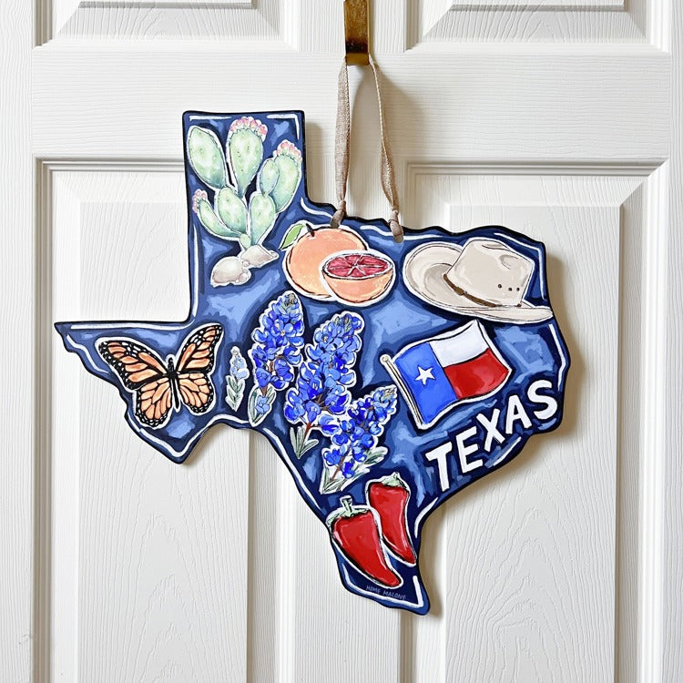 Home Malone Texas State Door Hanger